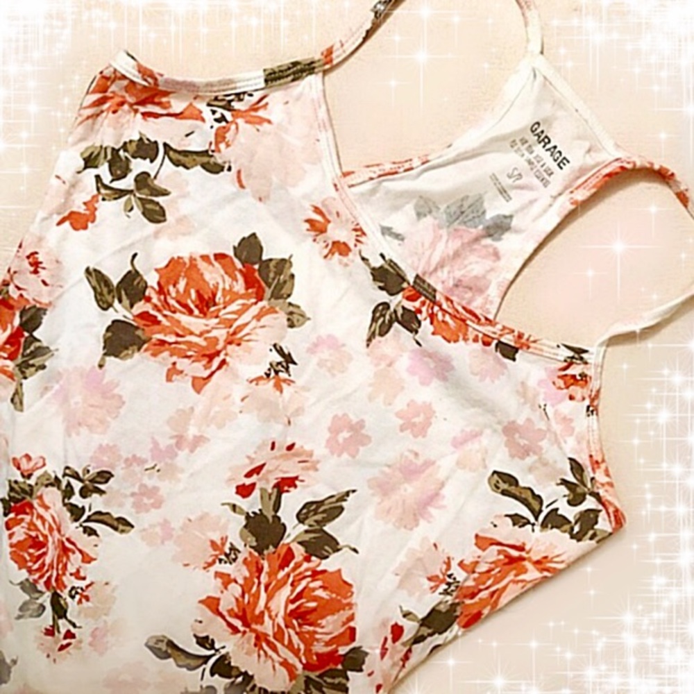 🌹 Rose Print Tank Camisole - Picture 1 of 3